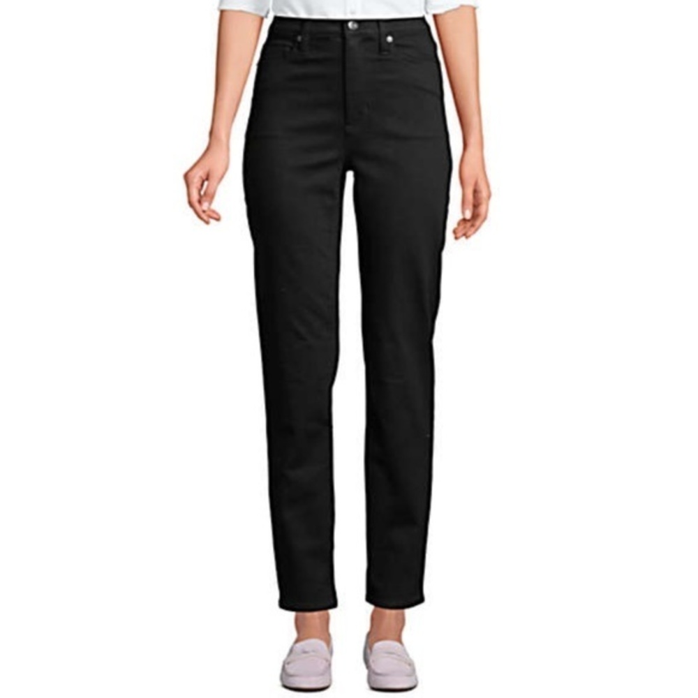 Lands End sz 10 black high rise stretch crop jeans
